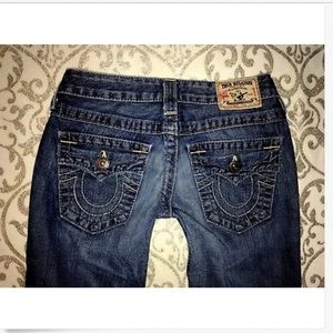 TRUE RELIGION Low Rise JOEY Dark Hollow Boot Jeans